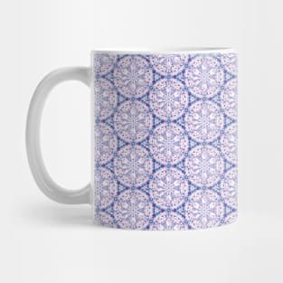 Blue and White Circles Pattern Mug